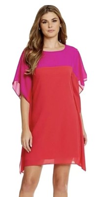 BELLE BADGLEY MISCHKA DRESS FLORENCE BARBERRY COLORBLOCK BL1919A Size 4 M Caftan