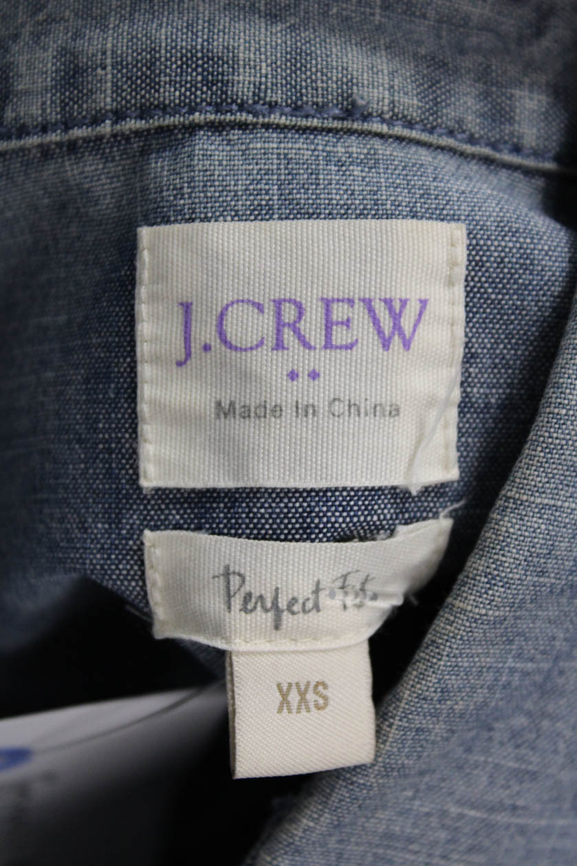 J Crew Women Light Blue Collared Basic Button-Up … - image 6