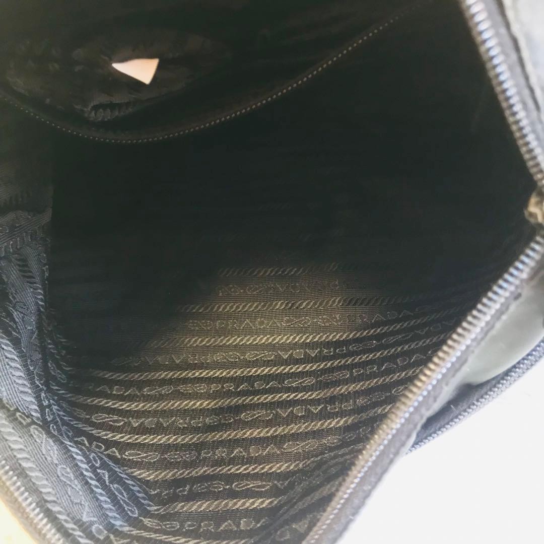 Prada Triangle Logo Black Nylon Messenger Bag Vintage Authentic thumbnail 8