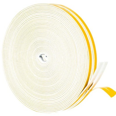 White Thin Weather Stripping 1/4x1/16 Inch Foam Gasket Seal Tape 65 Feet