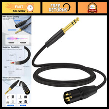 XLR Male to 1/4 TRS Male Balanced Audio Cable, 6.35mm to XLR, 6ft for DJ, Studio