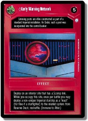 1x  Early Warning Network - SRF - Super Rare Foil Light Play Endor - Limited - B