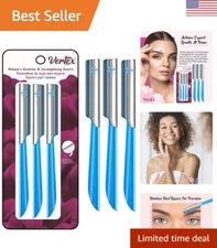 Effortless Facial Razor for Peach Fuzz - 3-Count - Portable Travel Essential