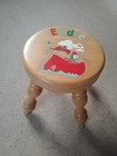 Wooden toddler stool hand painted ark personalised name Eddie