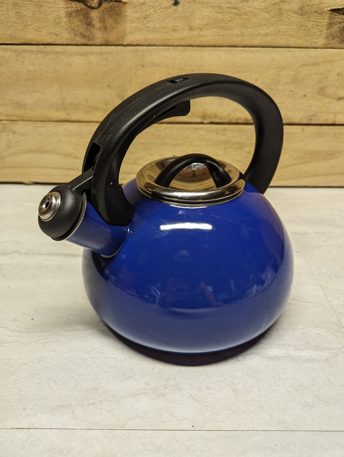 AIDEA Porcelain Enameled Whistling Tea Kettle 2.3 Quart Cobalt Blue eBay