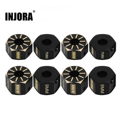 INJORA Brass Wheel Hex for 1/10 RC Crawler SCX10 PRO SCX10 III UTB10 Capra,4PCS