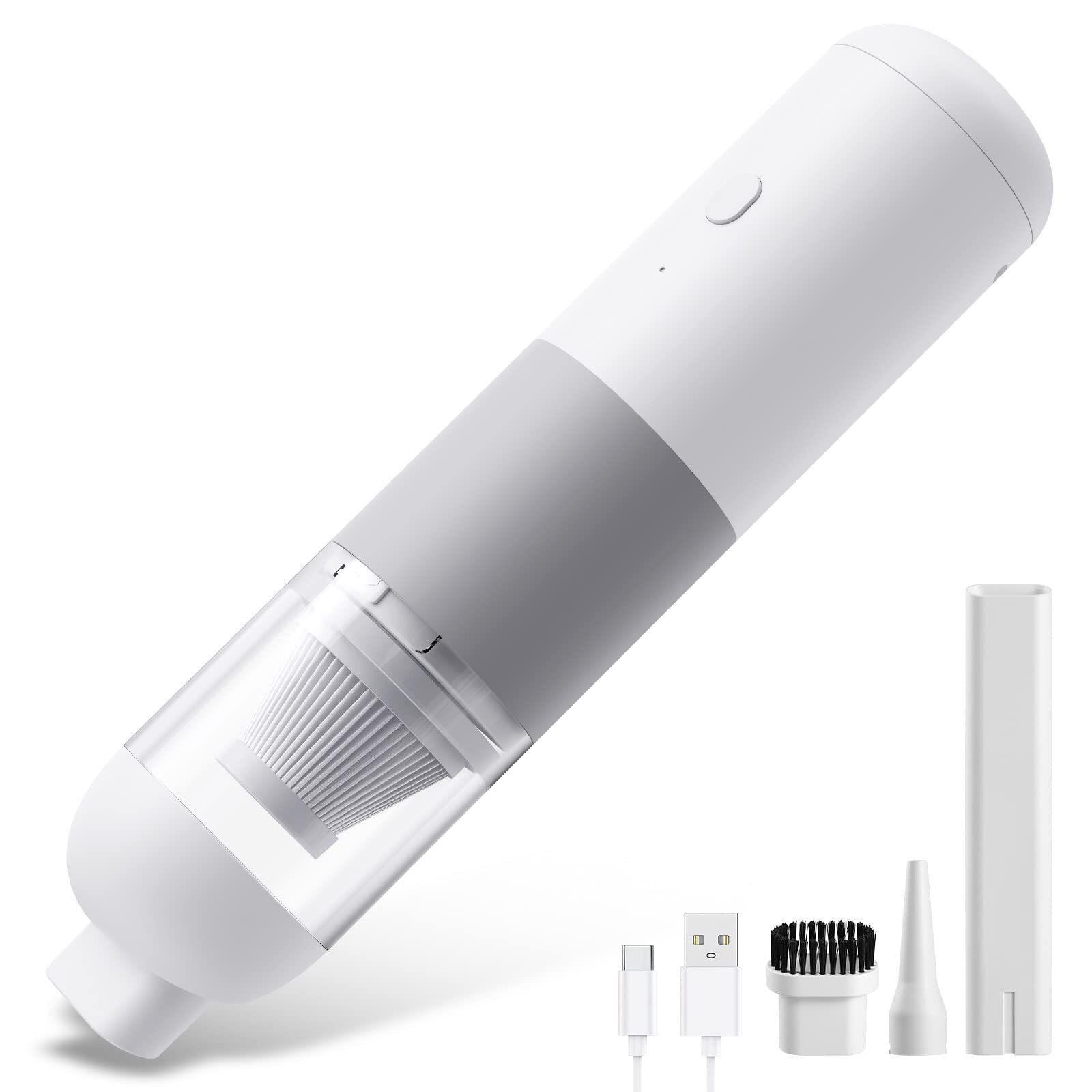 Cordless Car Vacuum Cleaner with 9000PA Suction, USB-C Fast Charge, Portable & Powerful