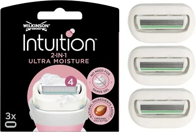 BRANDED WILKINSON SWORD Intuition Sensitive Care for Women Pack of 3 Razor Blade Refills