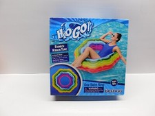 H2O GO Rainbow Ribbon Tube Swim Ring Float Inflatable Pool Toy 41  Ages 12 