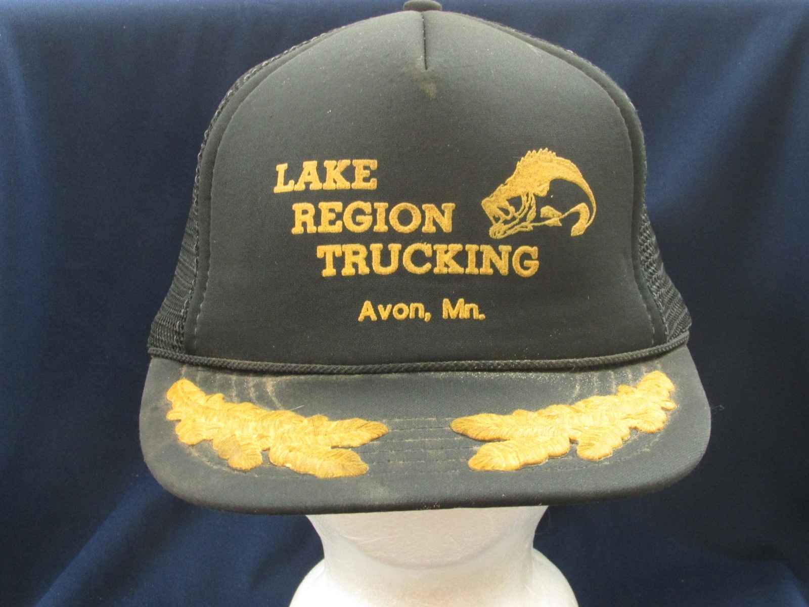 trucker hat baseball cap LAKE REGION TRUCKING AVON MN retro style cool nice rare