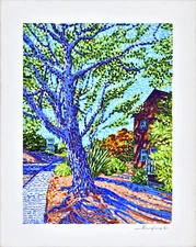 Alex Nizovsky – MARIN CITY TRAIL – Abstracted Landscape Painting Pop Art 16"x20"