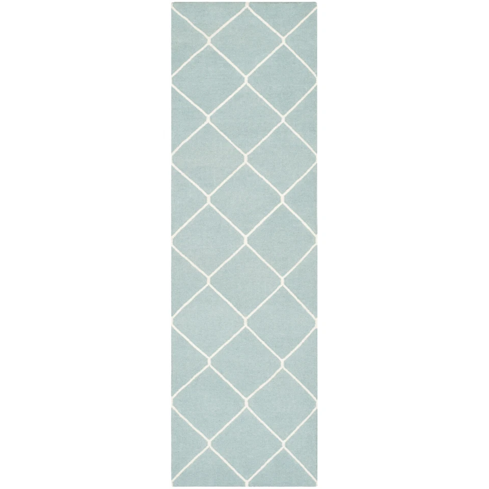 SAFAVIEH Dhurries DHU635C Light Blue / Ivory Rug - Image 3 of 4