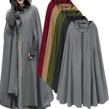 Uk 8-24 Womens Winter Warm Woolen Trench Tops Coat Jacket Loose Fit Cloak Poncho