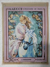 L'Amazone - lovely Margot de Paris Tapestry canvas, no wools (size 30 x 40 cms)