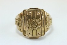 10k Yellow Gold Class Ring, Central Y.M.C.A. College 1945, size 7 1/2
