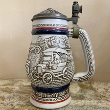 Avon Vintage Stein 1911 Ford Model T 1910 Stanley Steamer 1936 MG  1927 Bugatti