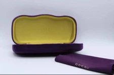 NEW GUCCI PURPLE SMALL CASE AUTHENTIC EYEGLASSES SUNGLASSES CASE W/CLOTH