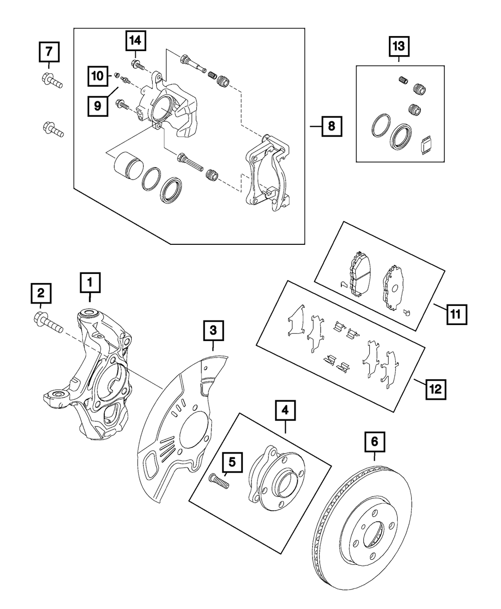 Genuine Mopar Disc Brake Pad Spring Kit 68314067aa