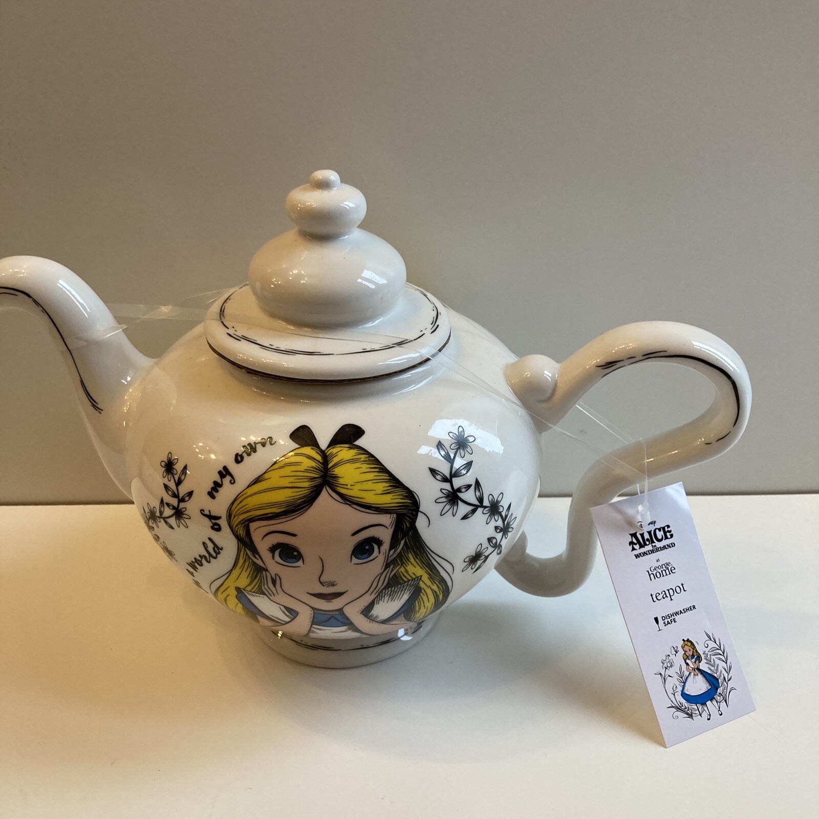 Tetera Blanca Disney Alicia en el País de las Maravillas Nueva
