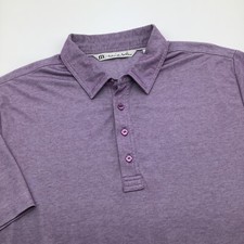 Travis Mathew Mens Short Sleeve Pima Cotton Blend Golf Polo Purple Size Large