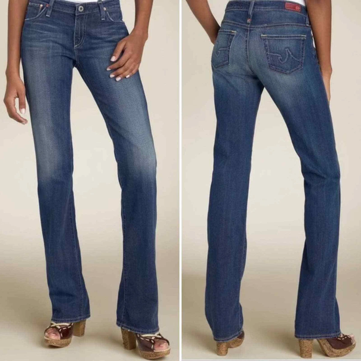 AG Adriano Goldschmied The Kiss Straight Leg Medium Wash Jeans