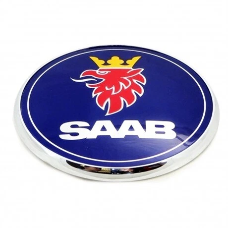 Saab Front Bonnet Hood Badge Emblem Blue 93 9-3 95 9-5 2003-2010  3 pin — 第 2/2 张图片