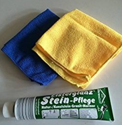 Elsterglanz Steinpflege Marmor Spezialreiniger 150 ml und 2 Microfasertücher