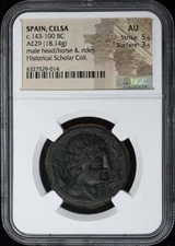 c.143-100 BC SPAIN, CELSA AE29 NGC AU50 Horse Rider