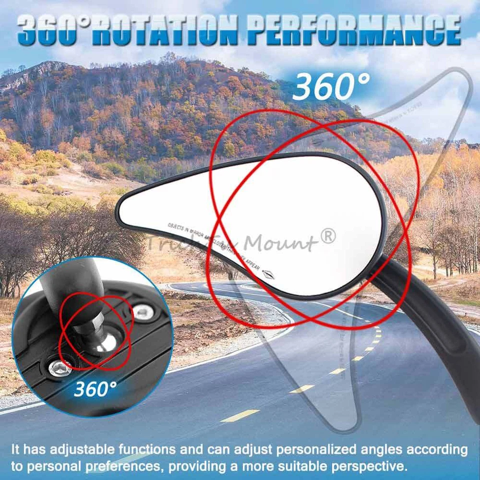 Espejos retrovisores universales para manillar de motocicleta para Sportster s Boulevard SV650 Foto 3 de 4