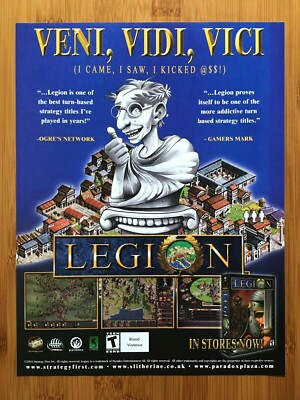 Legion PC 2002 Video Game Print Ad/Poster Advertisement Veni, Vidi, Vici Funny!