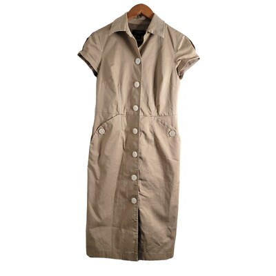 liz claiborne short sleeve shirt dress Liz Claiborne Short Sleeve Midi Shirt Dress 100% Tencel Lyocell Sz 10 Brand New