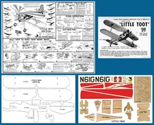 Carl Goldberg Model Airplane Plans (UC): Little Toot 16" Wingspan for .020-.049