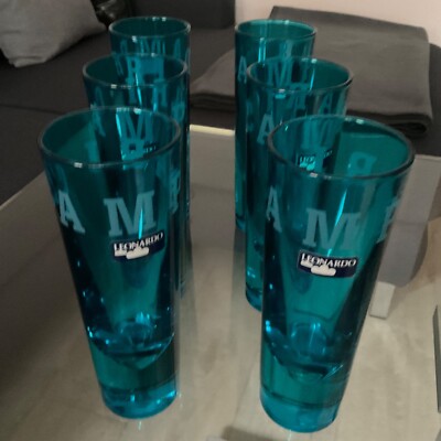 LEONARDO, 6 tolle, blaue Campari Gläser TOP- Zustand!