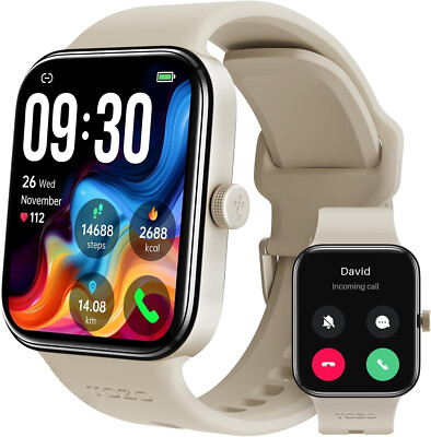 Smartwatch Damen Herren mit Telefonfunktion Armbanduhr Sportuhr für Android IOS