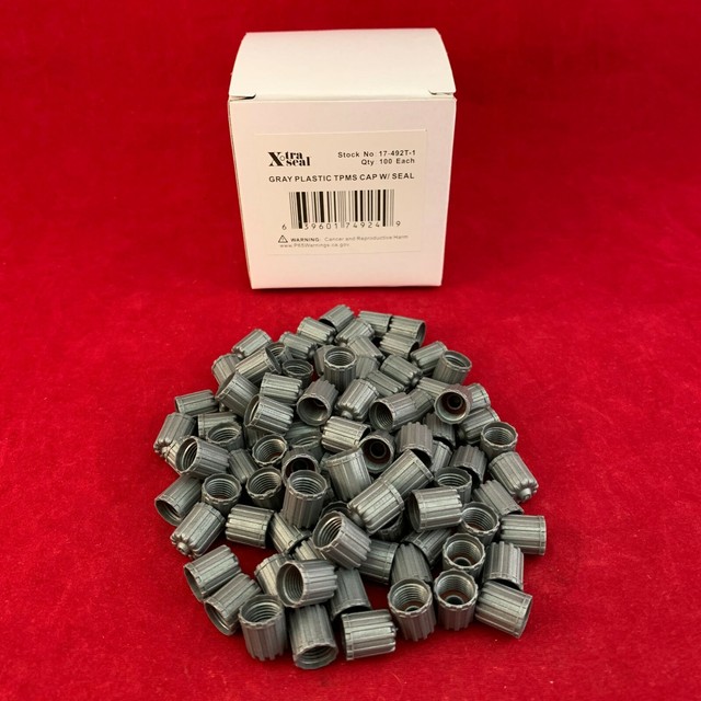 QTY 100 Xtra Seal Tire Valve Stem Gray Plastic Caps Trackable Ship USA