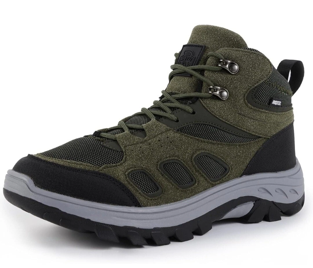 RIQTEL Men's Ankle High Waterproof Hiking Boots Outdoor Lightweight Shoes...