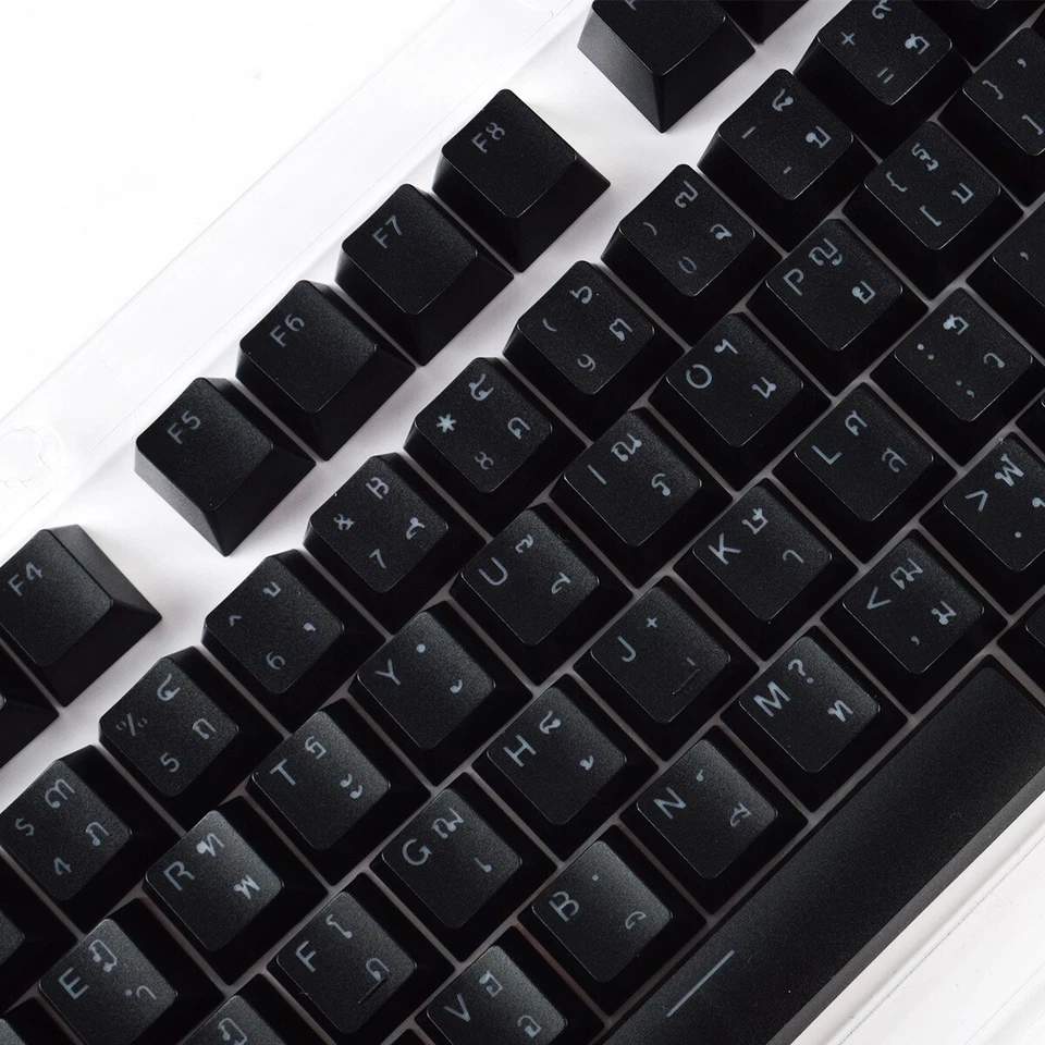 New Thai Keycaps for Mechanical Keyboard Black White Color 113 Keys ABS OEM - Image 3 of 4