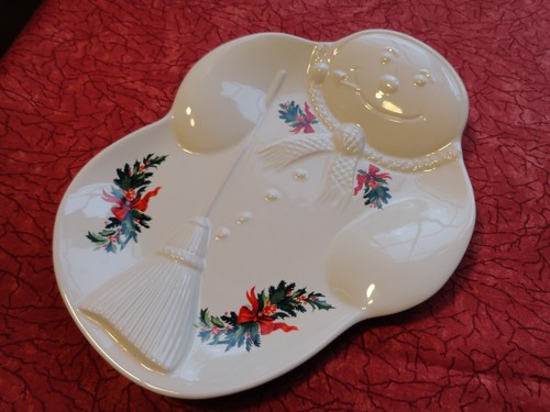 PFALTZGRAFF HERITAGE SNOWMAN SHAPED PLATTER - RETIRED - 第 1/4 張圖片