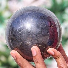 Duża 100mm srebrna hematytowa kryształowa czakry energia lecznicza kamień kula