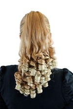 Haarteil Zopf Blond-Mix ca.35cm Korkenzieherlocken Butterfly-Clip FW-T164-27T613
