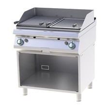 Lavasteingrill Standger&auml;t Lavagrill Grill 800x730x900mm Gas Edelstahl Unterbau