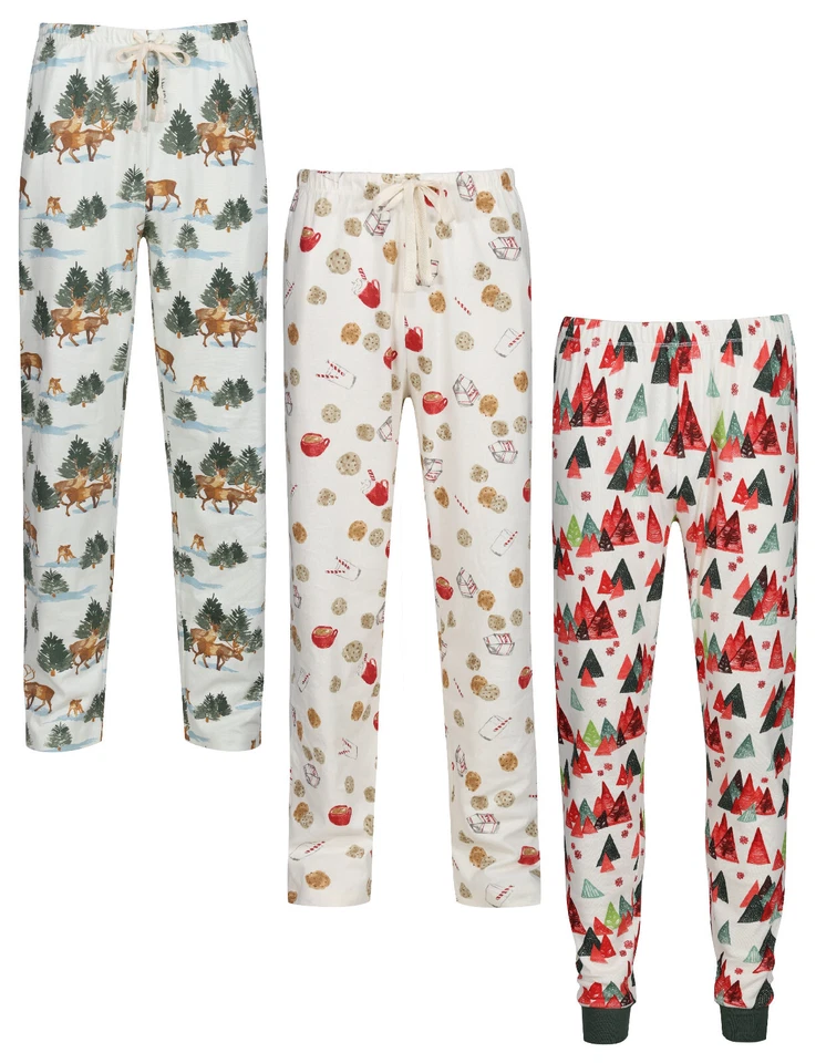LABEL CUTTERS LADIES PYJAMA BOTTOMS FESTIVE THEME XMAS WOMENS PJ PANT LOUNGE SLEEP WEAR NEW
