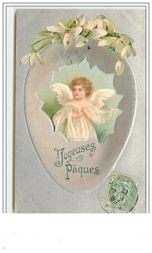 CPA Ecrite en 1906 Gaufrée FANTAISIE ILLUSTRATION Oeuf Poussins