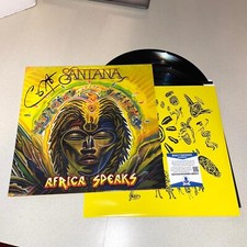 CARLOS SANTANA signed autographed AFRICA SPEAKS RECORD BECKETT BAS COA BB35670