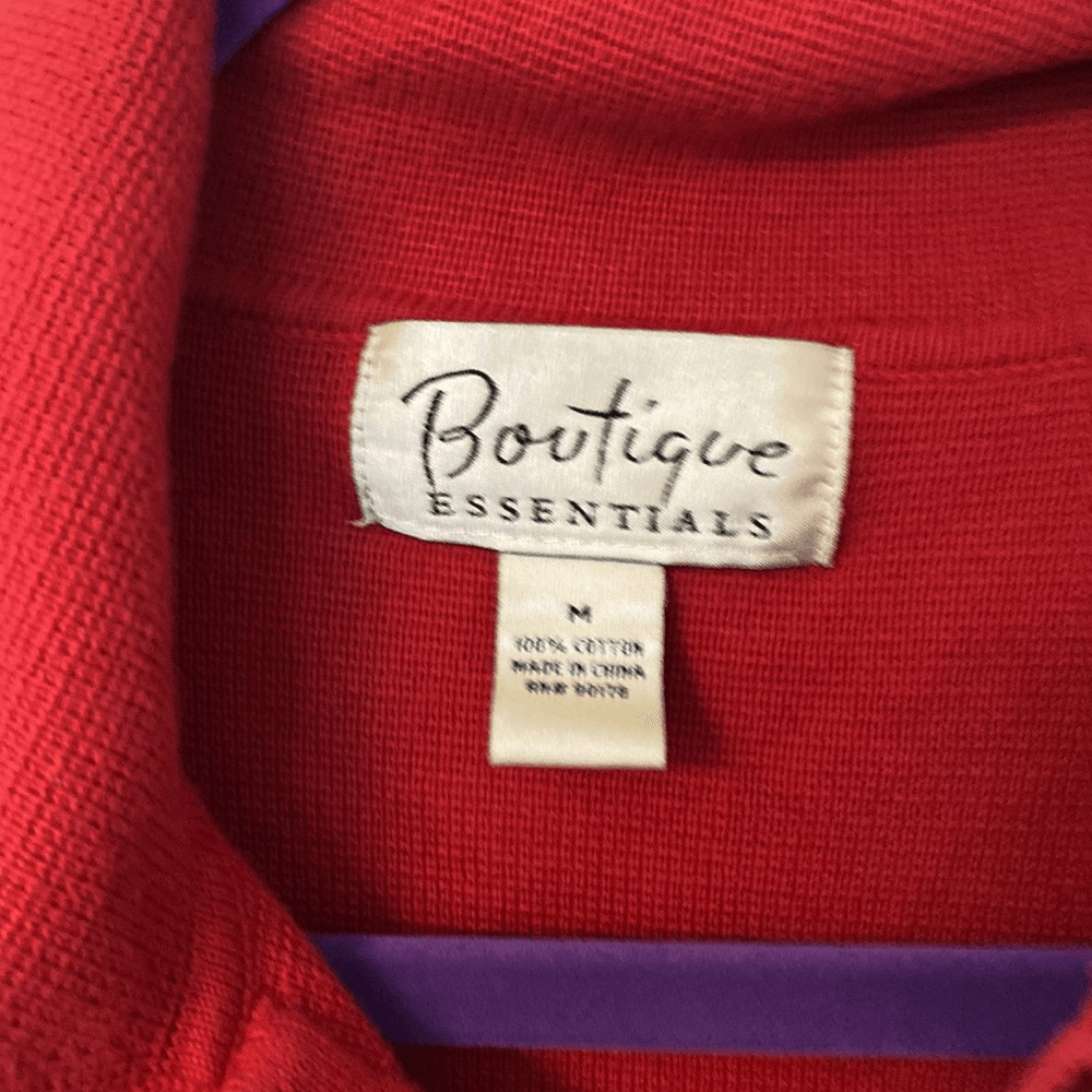 Boutique Essentials- red collared zip up sweater-… - image 3