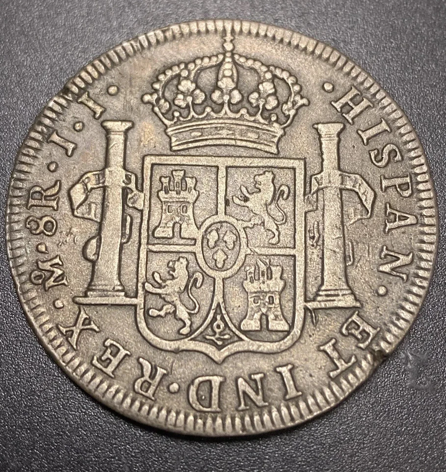 1814 Mo JJ  Mexico 8 Reales Independence Double Date 1814/3 Error  Silver Coin - Image 2 of 4