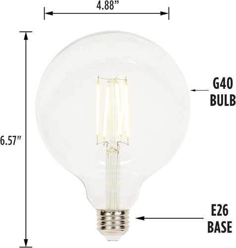 5317500 6.5 Watt (60 Watt Equivalent) G40 Dimmable Clear Filament LED Light Bulb - Picture 2 of 5