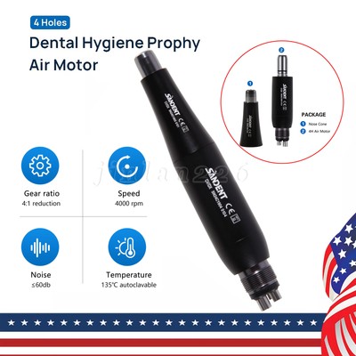Premium Plus Dental Hygiene Prophy Handpiece Air Motor 4 Holes +4:1 Nose Cone