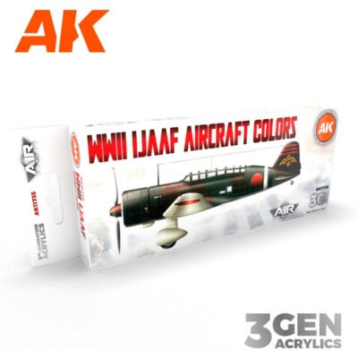 AK Interactive: WWII IJAAF Aircraft Colors - Acrylic Paint Set - AK11735