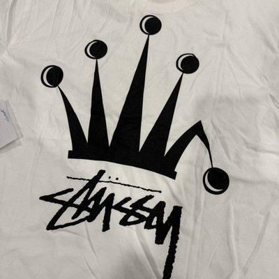 Stussy basic logo tee CROWN LOGO tee size L white brand new | eBay